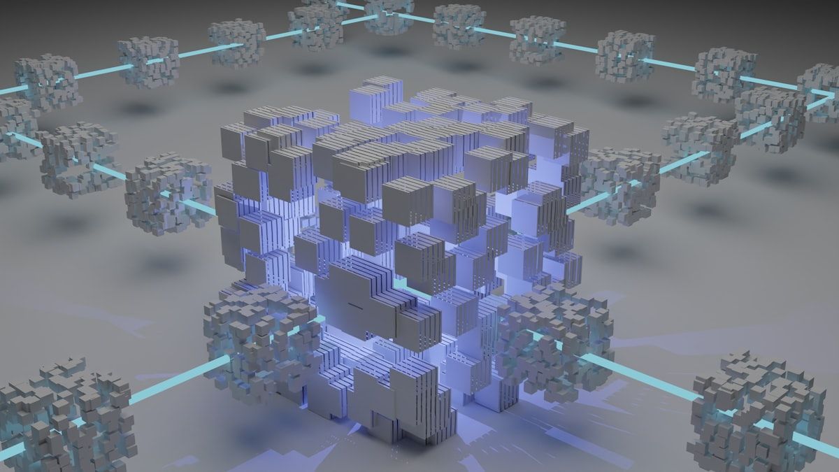 線でつながるブロック群——システム連携と工程の設計の象徴