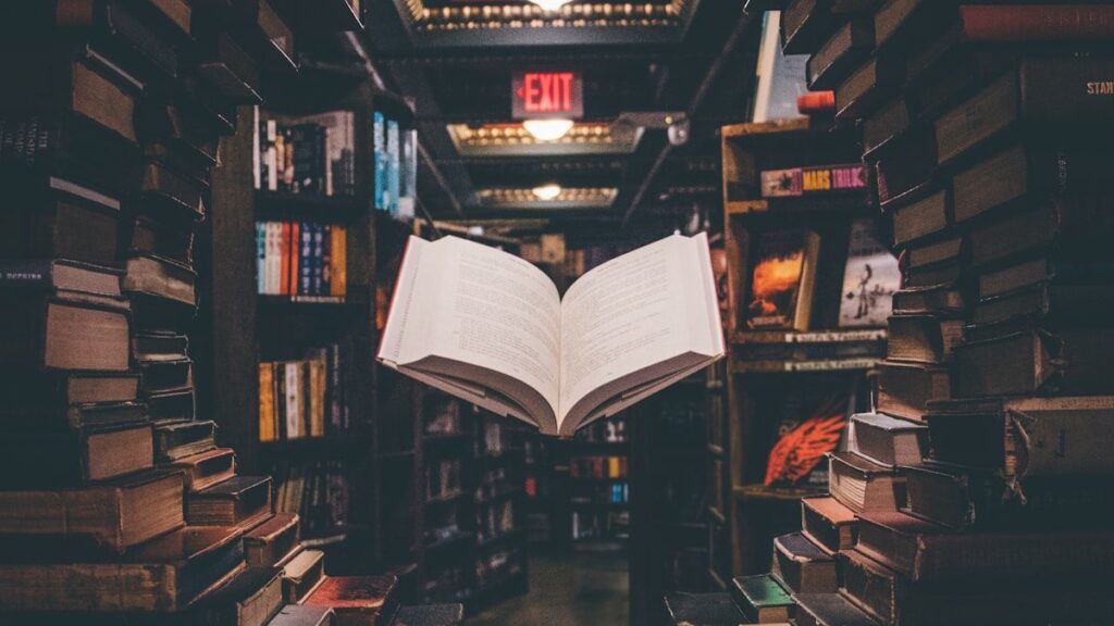 無数の既存コンテンツの中で独自性を考える書店の開いた本