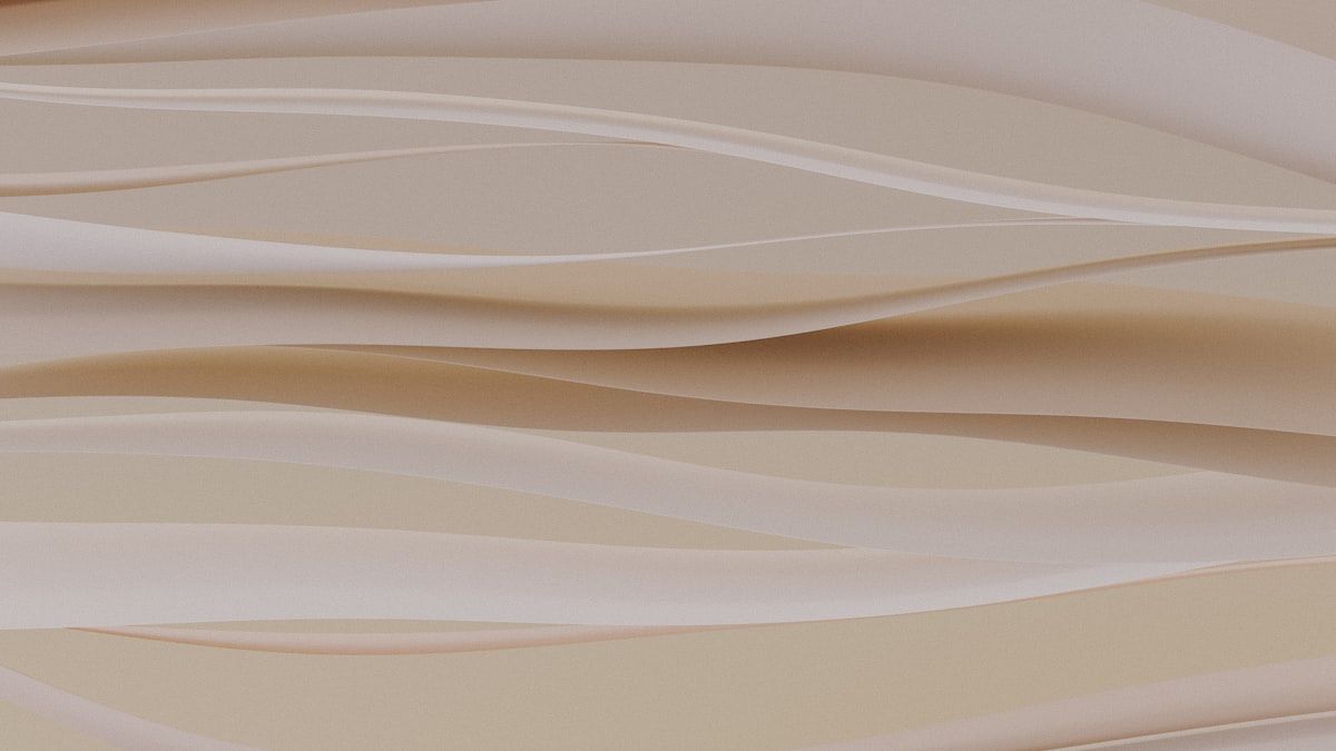 選び方の判断基準を表す、ベージュのやわらかな波が幾重にも流れる抽象的な3D