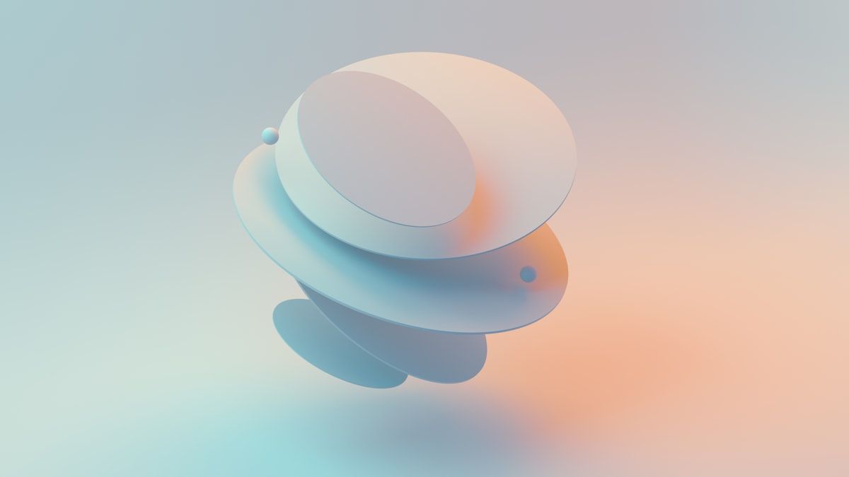 競合分析でAIができる整理と人が握る判断を層で表す、淡いパステルの抽象的な3D