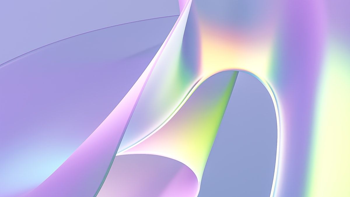 目的別3つの対応レベルを表す、虹色のなめらかな曲線の抽象的な3D