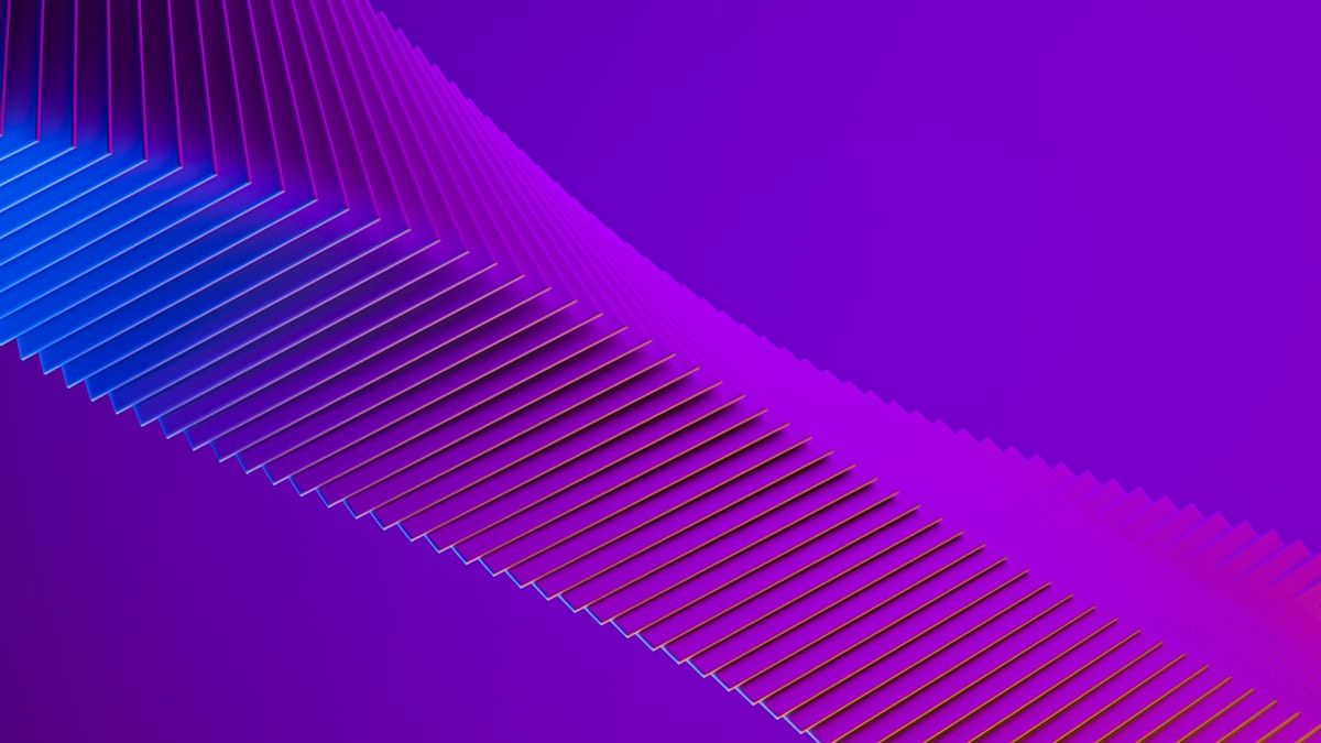 価値のレベルを一段ずつ上がる様子を表す紫の階段状3Dグラフィック